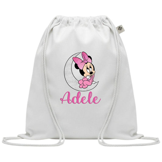 SACCA/ZAINO ASILO IN COTONE PERSONALIZZATO CON MINNIE