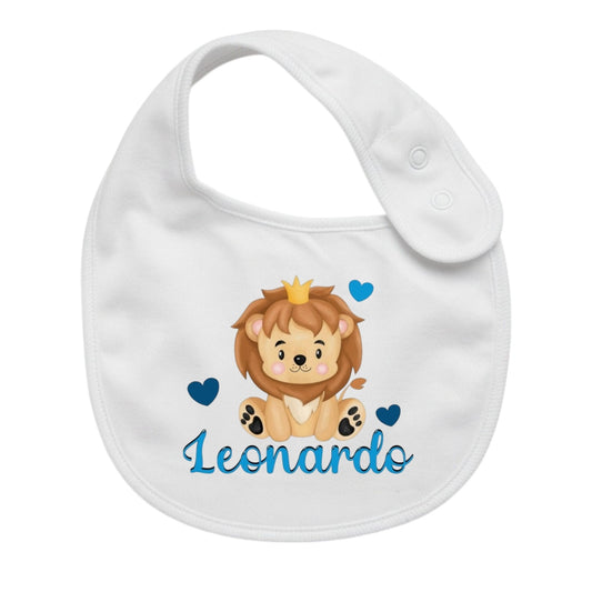 Bavaglino Neonato Personalizzato in cotone 0/12 MESI LEONCINO